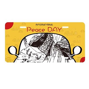 Imagem de DIYthinker Placa de carro japonesa Sakura desenho desenho placa etiqueta decoração de carro dia da paz