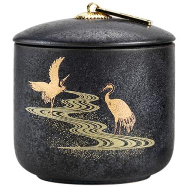 Imagem de Recipientes de chá feitos à mão selados para armazenamento doméstico, pote de cerâmica grossa conjunto de chá