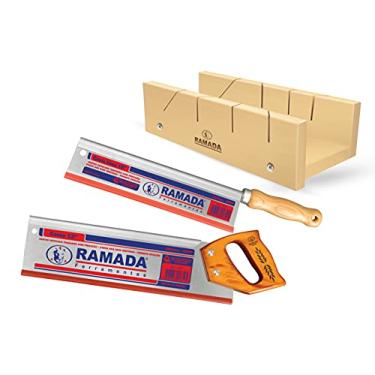 Imagem de Gabarito Corte Meia Esquadria + 2 Serrote Costa 10 e 12 Pol.