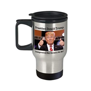 Imagem de Caneca de viagem Donald Trump Inauguration – Caneca de inauguração Trump – Caneca de chá divertido com isolamento de café de cacau quente – de Natal