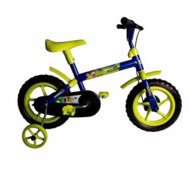Imagem de Bicicleta Aro 12 Masculino Infantil Samy Lilo Azul C/ Verde Limão