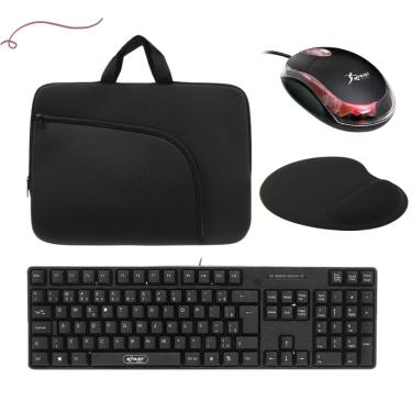 Imagem de Kit Capa Para Notebook Maleta Pasta + teclado Mouse Pad Suporte Para Not