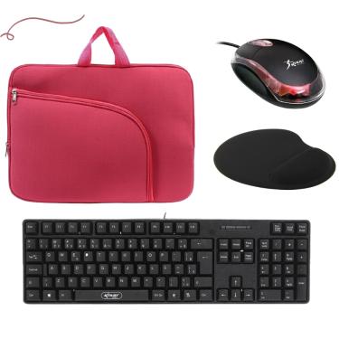Imagem de Kit Capa Para Notebook Maleta Pasta + teclado Mouse Pad Suporte Para Not