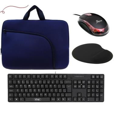 Imagem de Kit Capa Para Notebook Maleta Pasta + teclado Mouse Pad Suporte Para Not
