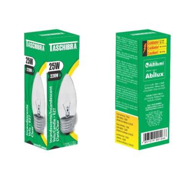 Imagem de Lâmpada Incandescente Taschibra Vela Clara 25w E27 220v