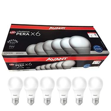 Imagem de Kit Lâmpadas Pera LED, 6 unidades, 9W, Luz branca 6500K, soquete E27, Bivolt, Avant