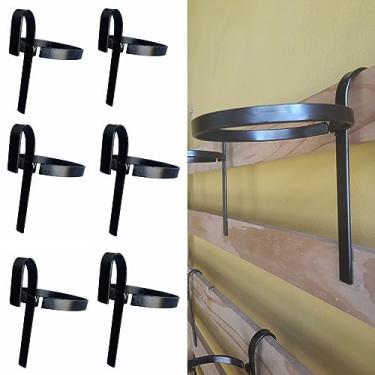 Imagem de Genérico Kit 6 Suporte Vaso N3 Plantas Jardim Vertical 16cm Diametro Ferro Pintado