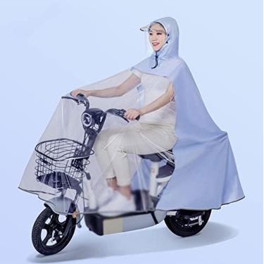Imagem de Capa De Chuva De Bicicleta Elétrica, Poncho De Scooter De Bicicleta Elétrica Adulto, Transparente, De Corpo Inteiro, Capa De Chuva À Prova D'água Com Tiras Reflexivas Para Passeios Ao Ar Livre, Ca