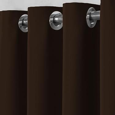 Imagem de Cortina Blackout Tecido Liso Com Ilhós Cromado Para Sala Ou Quarto Varios Tamanhos. (4,00m x 2,80m(Parede de 3M, Tabaco)