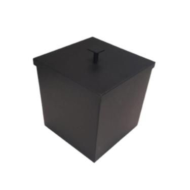 Imagem de Lixeira Rodinox Inox Preta Quadrada 5,2L