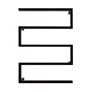 Imagem de Toalheiro elétrico de banheiro com temporizador embutido trilhos de secador termostático com display digital doméstico montado na parede aquecedor de toalhas impermeável, preto, 60 * 80 * 12 cm