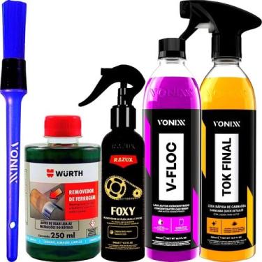 Imagem de Kit Lavagem Moto Cera Brilho Shampoo Concentrado Honda 160