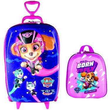Imagem de Mochila de Rodinhas Mochilete 3D com Rodinha Tripla + Lancheira Skye Jet Maxtoy  Diplomata