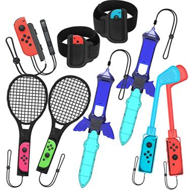 Imagem de Numskull Nintendo Switch Sports Pack Mega Bundle - Designed For Console Users - Golf Clubs, Arm Bands, Rackets And More - Gamer Controller Accessory