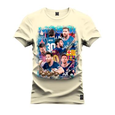 Imagem de Camiseta Premium Malha Confortável Estampada Messi Carrera Perola G