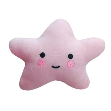 Imagem de Brinquedo De Pelúcia Pequeno Para Cães Pet Premium Cenoura Banana Melancia Laranja Morango Pirulito Donuts Pimenta Estrela Nuvem Coxa Beringela Nuvem Divertida (Estrela Rosa)