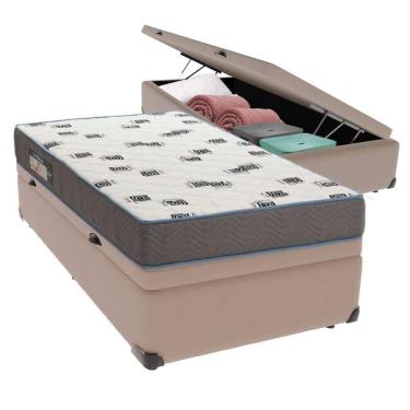 Imagem de Cama Box Solteiro Com Bau Ortobom D33 Light Bege Cor:bege