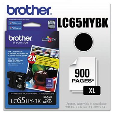 Imagem de Brother Cartucho de tinta LC65HYBK de alto rendimento, 900 páginas, preto