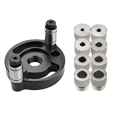 Imagem de Kit de gabarito de 6 peças, placa de corte de cavilha ajustável de 8 furos, máquina de cavilha de inserção de carboneto, ferramenta auxiliar de haste redonda de broca elétrica de liga de alumínio