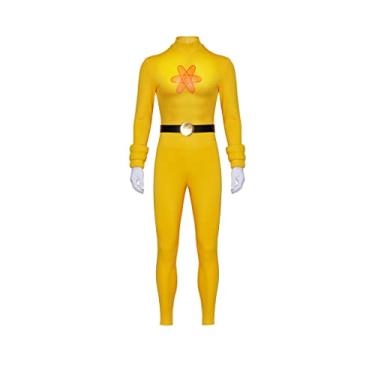 Imagem de VintageCos Men's Powerline Cosplay Costume Yellow Jumpsuit Halloween Party Outfit