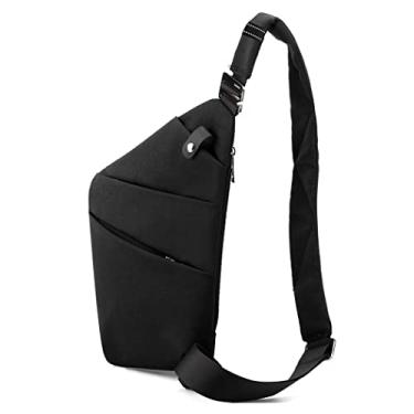 Imagem de Vensivy Bolsa tiracolo tiracolo anti-ladrão Slim Personal Flex Bolsa segura para mulheres e homens à prova d'água, Preto, Right Hand, Mão direita