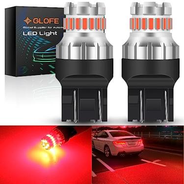 Imagem de GLOFE 7443 Lâmpadas LED traseiras de freio vermelho super brilhante 7440 7441 7444 T20 W21W 7444NA lâmpada LED para luzes de parada de estacionamento 2023 nova atualização (pacote com