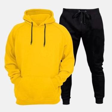 Imagem de Conjunto Moletom Use Miron Blusa de Frio Canguru e Calça Moletom Jogging Moleton Preto-Unissex