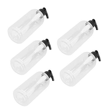 Imagem de 5pcs Dispensador de bomba para cuidados com a pele para viagem Dispensador automático de loção para as mãos Frascos de shampoo recarregáveis ​​com bomba de limpeza de spray Frasco de bomba cosmética E