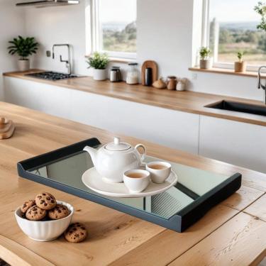 Imagem de Bandeja Espelhada Decorativa Liz 50x28 Preto