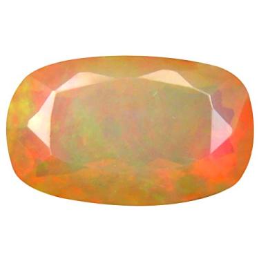 Imagem de 2,54 quilates AAA+ corte de almofada de qualidade de pedra preciosa de grau (12 x 8 mm) opala arco-íris não aquecida genuína e extraída da pedra preciosa solta da Terra