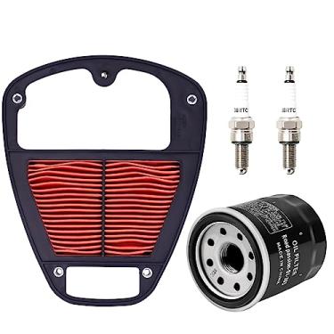 Imagem de Road Passion 11013-0015 1011-3860 25-6034 982708 11013-0917 Filtro de ar, filtro de óleo e substituição de vela de ignição para Kawasaki VN900 Vulcan 900 Custom 2006-2023/ VN900 Classic SE Edição