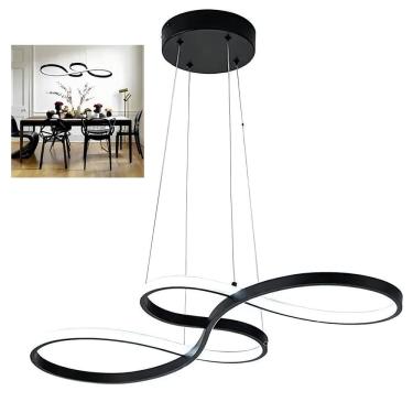 Imagem de Lustre Pendente Infinito 3 em 1 Arco Perfil Sala Recepçao Sala de Jantar Restaurante Escritorio Residencial Comercial Iluminaçao