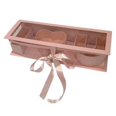 Imagem de harayaa Caixa de presente de flores vazias para mãe, decoração do dia das mães, letras preenchíveis com tampa transparente visível para celebrações de chocolate doce, rosa