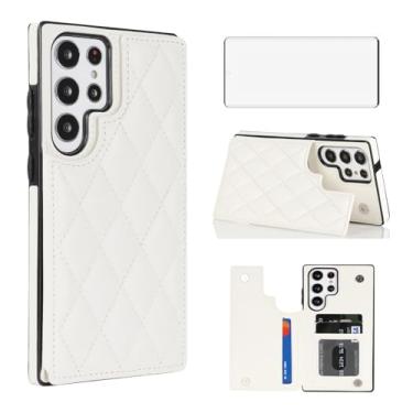 Imagem de Asuwish Capa de telefone para Samsung Galaxy S23 Ultra 5G Capa carteira com protetor de tela e suporte de cartão de crédito RFID de couro acessórios para celular S23Ultra 23S S 23 23Ultra 6,8