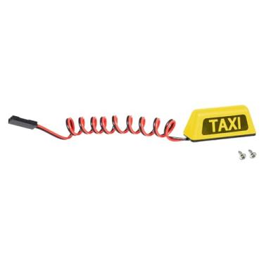 Imagem de Deevoka Rc luz de táxi rc acessório de iluminação do carro decorativo táxi cúpula luz táxi telhado superior para 1:8 1:10 acessórios modelo de carro rc, amarelo