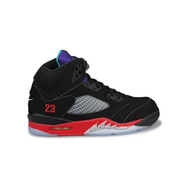 Imagem de Jordan 5 Retro Estilo Masculino : Cz1786-001 Tamanho Masculino Cz1786-001, Black/Fire Red-grape Ice-new Emerald, 8