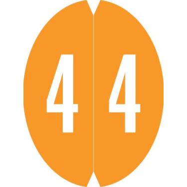 Imagem de Doctor Stuff - File Folder Labels, Number 4, VRE/GBS 8857 MatchSYS #6 - VONM Series Chart Stickers, Orange, 1-1/2" x 1-1/8", #4, 500/Roll