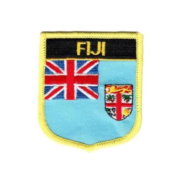 Imagem de Ruoming 1 PÇ Patch de bandeira de Fiji bordado a ferro ou costurado, tático, militar, nacional de Fiji