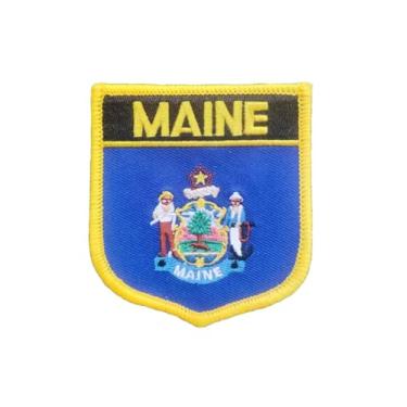 Imagem de Ruoming 1 PÇ Patch de bandeira do Maine, bordado a ferro ou costurado, tático, militar, bandeira do estado nacional (principal)
