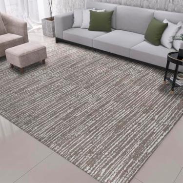 Imagem de Tapete Sala Quarto Grande 2,00m x 2,50m Rústico Marrom Caramelo Antiderrapante Emborrachado Artesanal de Tear Mineiro Decoração Jacquard Boho Mesclado