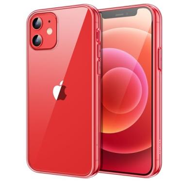 Imagem de JETech Capa para iPhone 12 Mini 5,4 Polegadas, Case Protetora de Telefone à Prova de Choque Não-Amarelecimento, Capinha Parte Traseira Transparente Anti-Riscos (Vermelha)