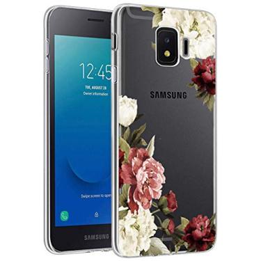 Imagem de Zoeirc Capa para celular Galaxy J2 Core/Galaxy J2 Shine/Galaxy J2 Pure/Galaxy J2 Dash/Galaxy J2 2019, TPU (Poliuretano Termoplástico), transparente, à prova de choque (flor de flor)