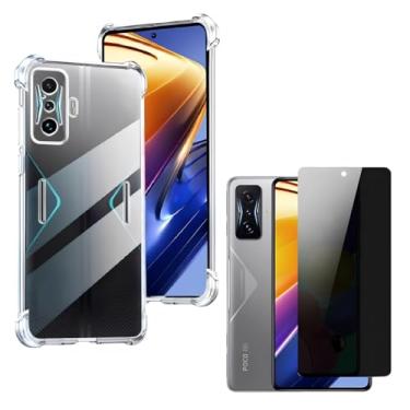 Imagem de Capa Capinha Anti Impacto + Película Privacidade 3D Para Poco F4 GT Tela De 6,67 Polegadas - (Bluepink)