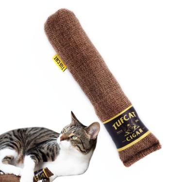 Imagem de TUFCAT Brinquedos divertidos para gatos de charuto, erva de gato premium, brinquedos macios e divertidos para perseguir, exercitar, matar, caçar e morder para gatos internos de todas as raças