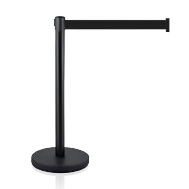 Imagem de MICHELANGELO Kit Pedestal Organizador Separador de Fila Preto com Fita Retrátil Preta 2 Metros de Comprimento (10)