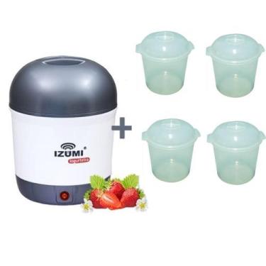 Imagem de Iogurteira Elétrica Bivolt Cinza + 4 Pote Izumi