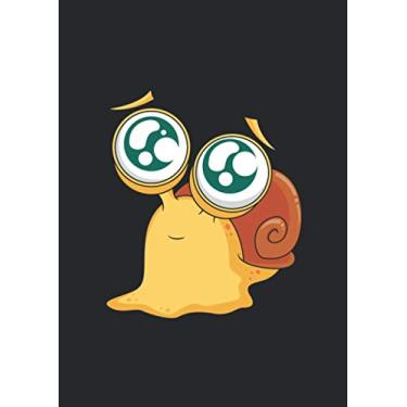 Imagem de A4 Notizbuch liniert mit Softcover Design: Süße Schnecke mit großen Augen Kulleraugen Fröhlich Sommer: 120 linierte DIN A4 Seiten