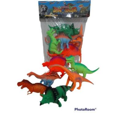 Imagem de Kit 6 Dinossauros De Borracha Jurassicos  Mult Coloridos  Macio - Toy 