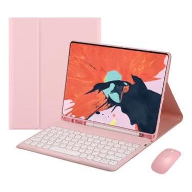 Imagem de Teclado Redondo Para Samsung Tab S8ultra 14.6 + Mouse + Capa (Rosa)