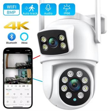 Imagem de Câmera de Segurança 360º com Duas Lentes  Visão Noturna Avançada Wifi 